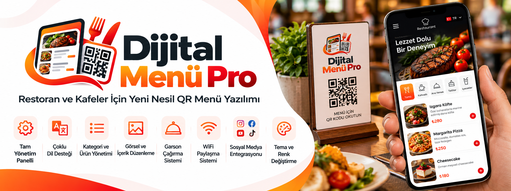 Dijital Menü Pro Banner Dijital Menü Pro Banner